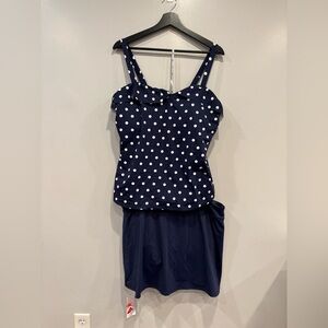 Lands' End Navy Polka Dot Bikini